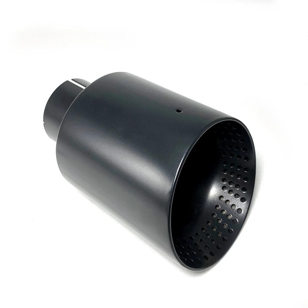 Silenziatore Scarico 1 Pz Nero Opaco in Acciaio Inox Silenziatore Terminale di Scarico Punta del Tubo di Scarico Universale Punta 51/54/57/60MM per BMW Auto Accessori(57MM IN-101MM out)