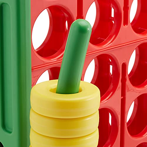 Amazon Basics Giant Bpa-Free 4-In-A-Row Premium Plastic Game Set With Carry Bag, Red&Green #TOP2