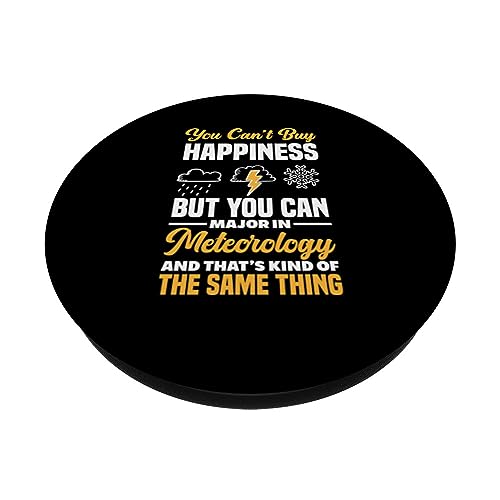 You Can't Buy Happiness But Meteorology Funny Meteorologist PopSockets Swappable PopGrip, Black - Image 2