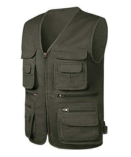 Men's Outdoor Travel Photo Vest Multi Pockets Cotton Vest Sleeveless Jacket Fishing Utility Vest2