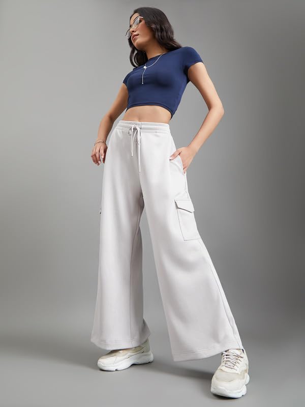 Image of GO COLORS Mostlysane Collection Scuba Cargo Sweatpants for Women | Lightweight, Mid Rise, 4 Pockets