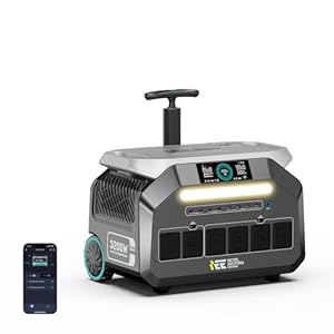 IEE 3200W (6400W Peak) Tragbare Powerstation P3200, 2048Wh Solargenerator mit LiFePO4 Akku, 0–80% in 45 Min.Laden, APP, 16 Anschlüsse, USV, Portable Power Station für Camping, Wohnmobile, Notstrom