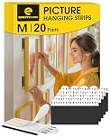 Emitever Picture Hanging Strips Heavy Duty M-20 Pairs (40 Strips), Holds up to 5.4 KG, No Damage Picture Adhesive Strips, Hook and Loop Mounting Tape Black