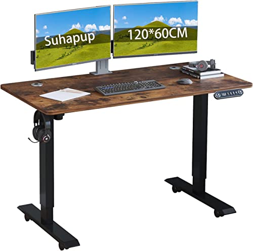 Amazon | Suhapup 昇降デスク電動式 パソコンデスク 120×60CM 電動昇降
