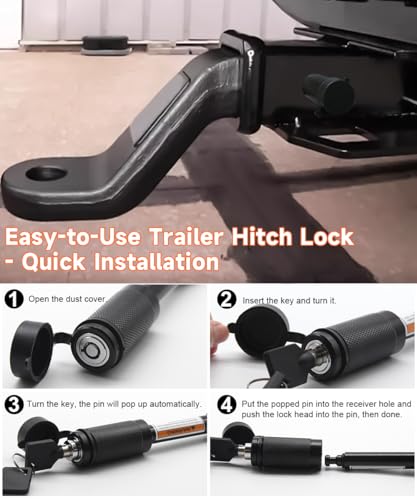 OHWATC Trailer Hitch Lock with Anti-Theft Design, 5/8