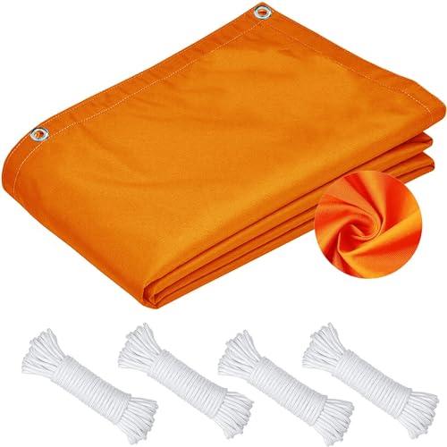 Voile d'ombrage rectangulaire 6x6m en polyester imperméable orange - 8