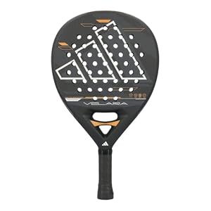 ADIDAS Padelschläger, Mattschwarz, aus Glasfaser, Kern mit EVA-Schaumstoff, weicher Schaumstoff, runder Padelschläger mit niedrigem Gleichgewicht, raue Textur, für totale Kontrolle, Spin