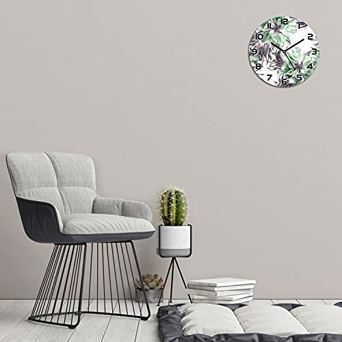 Horloge en verre cuisine lisible et moderne 30 cm fleurs magiques - 5