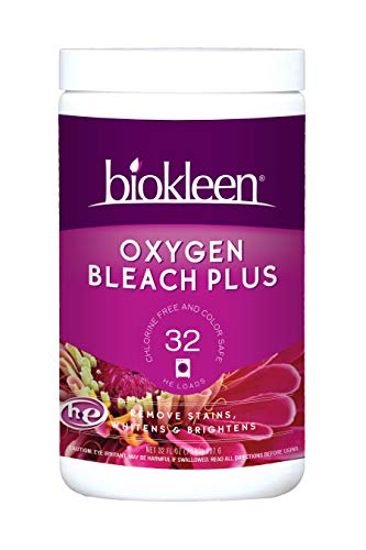 Biokleen Laundry Oxygen Bleach Plus 32 HE Loads - Concentrated Stain Remover, Whitens & Brightens, Eco-Friendly, Plant-Based, No Artificial Fragrance or Preservatives, 2 Pounds, 32 Fl Oz