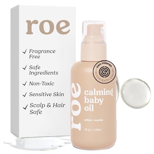 Roe Wellness Baby Hair, Scalp & Body Oil Unscented | Massage, Soothe, & Hydrates Irritated Skin | All Natural Non-Greasy Hydrating | Moisturize Full Body