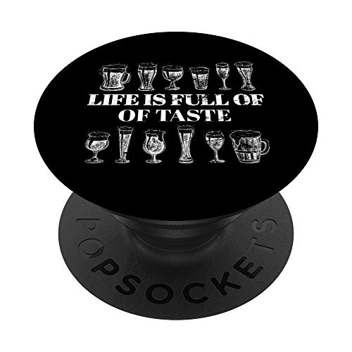 Life is Full of Taste Beer Lover Design Gran regalo de cerveza PopSockets PopGrip Intercambiable