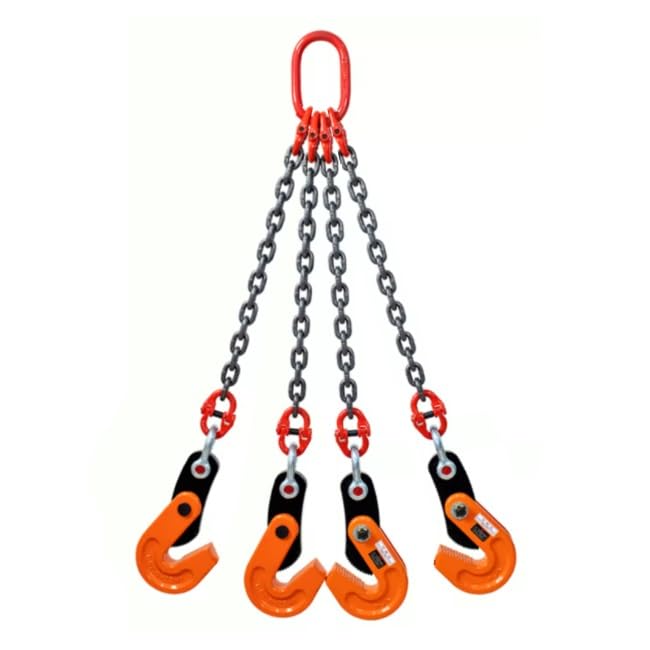 DNGXAOYA Plate Lifting Tongs with 4 Chains,Lifting Clamps,Load Capacity 1.6T-3.2T/3527lb-7054lb, Jaw Opening Up to 15mm-25mm/0.6in-1in, Chain Length 1-3 Meters.(3.2 ton Chain 1m)