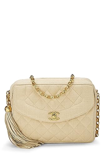 Chanel, Pre-Loved Brown Linen Pocket Camera Bag Medium, Brown