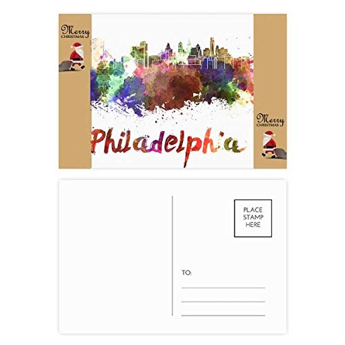 Cartes postales Philadelphia aquarelle lot de 20 pour remerciements