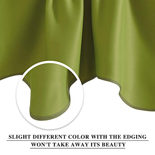 Nicetown Curtain Valance For Home Decor - Kitchen/Living Room/Bedroom Short Small Curtain Window Treatment 52 Inches By 18 Inches Scalloped Valance Tier (Green, 1 Panel) #TOP2