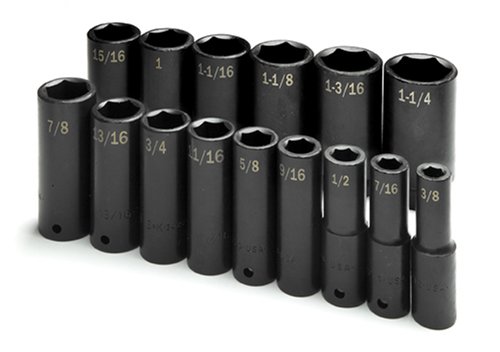 Best Cyber Deals 🔥 SK Hand Tool 4045 15Piece, 1/2" Drive, 6 Pt, Deep Fractional Impact Socket Set