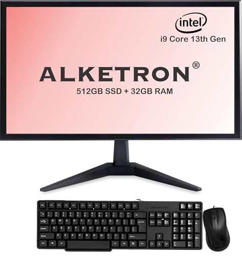 Image of ALKETRON - i9 core 13th Gen - All-in-One Desktop PC with 20 Inch Display - 512GB SSD + 32GB DDR4 RAM; Windows11 & MS Office- Warranty(1+3 Year) (Standard Edition)