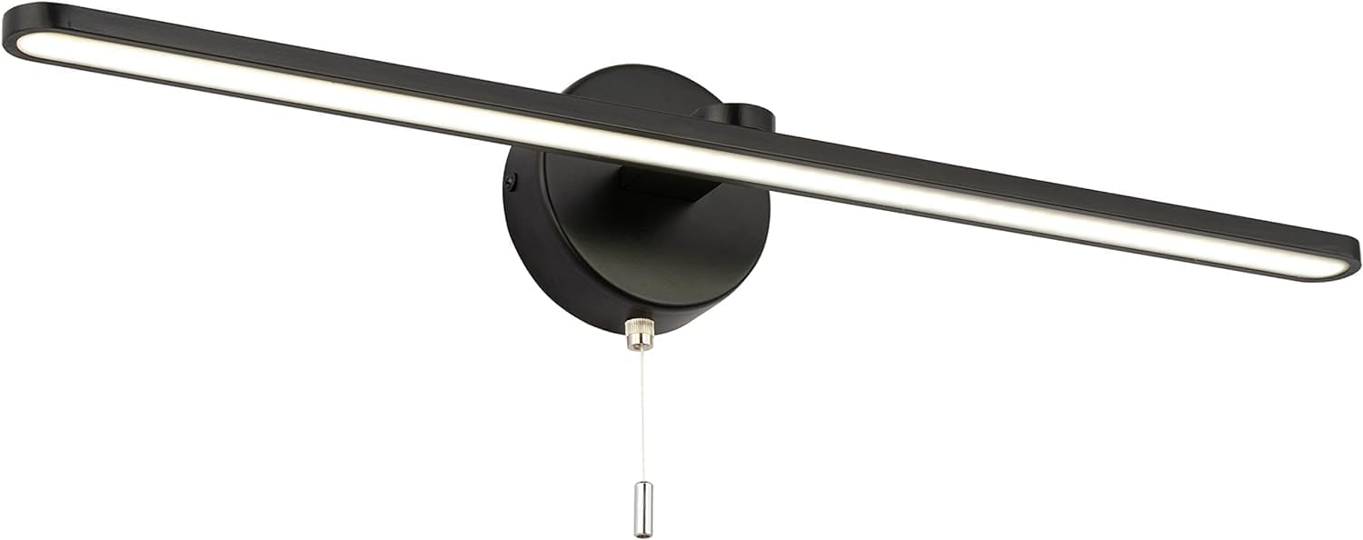 Modern Black 24 Inch LED Vanity Light Bar, Bathroom Vanity Light Fixture?Over Mirror sconces Wall Lighting, Wall Light Bar with 3000K/4000K/5000K Dimmable Pull Chain Switch On/Off