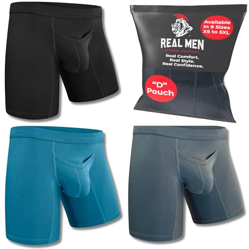 Real Men Bulge Enhancing Pouch Ropa interior para hombre, 1, 3 y 6 unidades, calzoncillos tipo bóxer modal, bolsa ABCD, Small