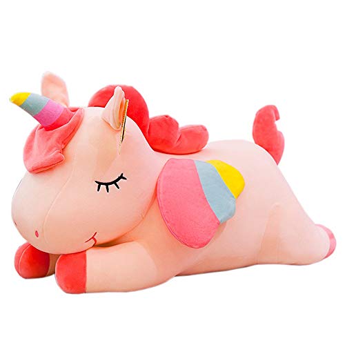 FeiWen Juguete Peluche de Unicornio De Peluche Suave Unicornio Niños Unicornio Regalo de Cumpleaños para Niños (40cm) (Rosado 40cm)