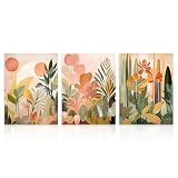 Dazzlewall 3 Pièces Set Décoration Murale Jungle Tropicale Boho, Affiche Botanique Abstrait Moderne Pour Salon Chambre 30x40 Cm Sans Cadre