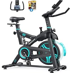 2025, cyclette con app e ammortizzatore a molla, fino a 160 kg, per interni con resistenza regolabile, per fitness con display LCD e comoda vestibilità