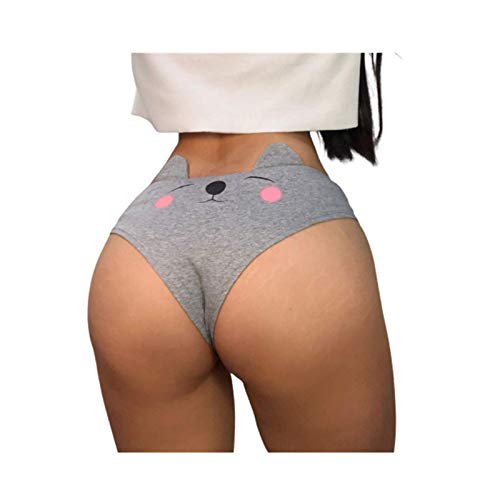 XIAOYUAN Femme Pur Coton Culotte Sexy Oreille Taille Basse Slips Élastique Modèle de Lettre Shorties Cotton String Décontracté sous-vêtements Stretch Slips Lingerie
