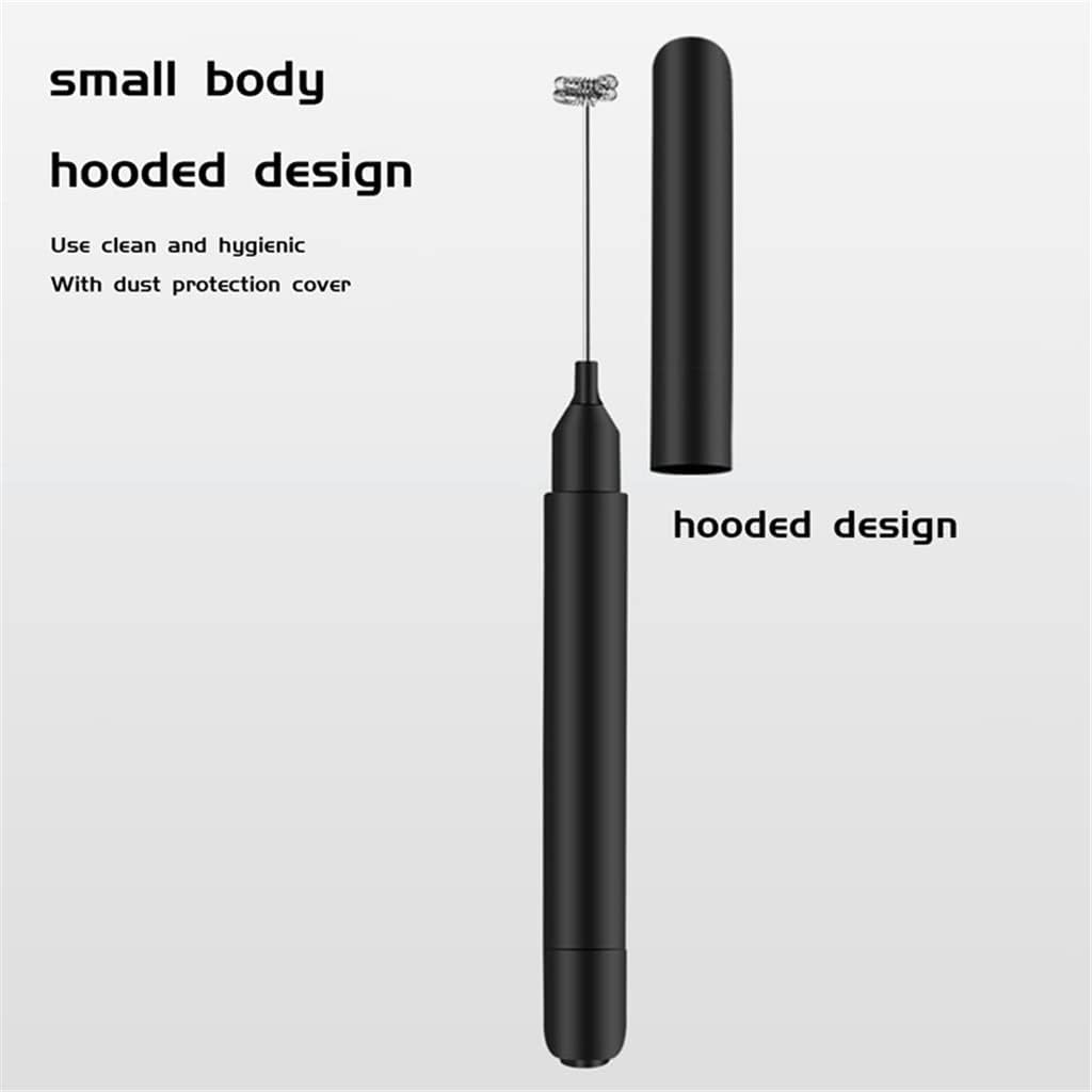 Electric Milk Frother with 2 Pieces of Stainless Steel Double-Spring Whisk, Battery-Powered Coffee Froth Machine
