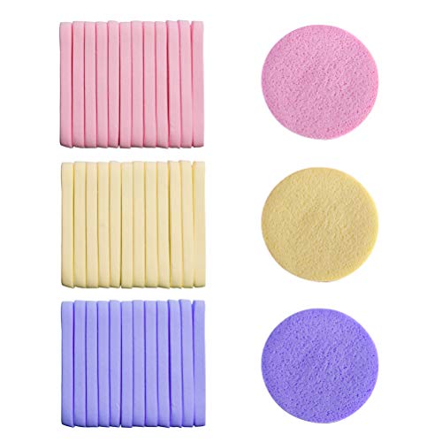 ZHIYE 72 Pcs Compressed Face Cleansing Sponges - Facial Washing Sponges for Makeup Removal & Exfoliating SPA Massage