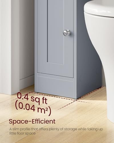 Image of VASAGLE Small Storage Corner Floor Cabinet, 2 Doors, Dove Gray