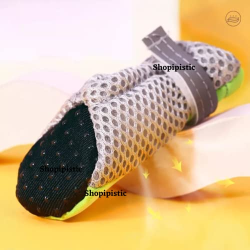 Image of Dog Shoes for Shih Tzu, Indoor Anti-Slip Dog Paw Shoes with Grip Pads for Tile & Wooden Floors, Puppy Paw Protector for Small Dogs, NOT for Outdoor Use or Large Dogs (Green, Size 3)
