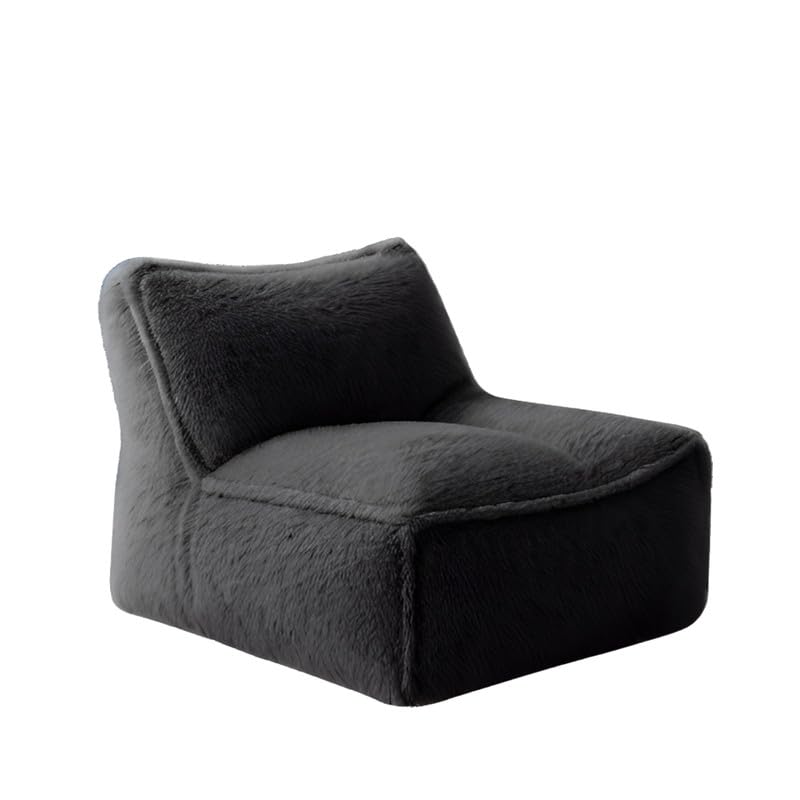 Image of Biggie Bean Bag Chair with Beans Filled 5XL Baithak Chair - Lounge in Style. Relax in Comfort. (Made of : Soft Fur Black)