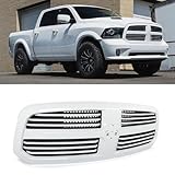 SAIQINGSP Front Grille Compatible with 2013-2018 Dodge Ram 1500 Big Horn Style Bright White Grille with Black Insert