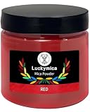 Luckymica Glimmerpulver Mica Pulver für Epoxidharz, Red, 50g