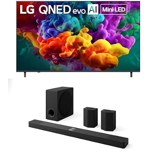 Image of LG 75-Inch QNED evo QNED84B Mini LED 4K Smart TV (75QNED84BUA, 2026) Bundle S95TR 9.1.5-Ch Soundbar, Dolby Atmos, Dolby Vision, Wow Orchestra, WOWCAST, Rear Speakers, Wireless Subwoofer