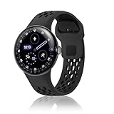 RosMank Silicone Cinturino per Google Pixel Watch 4 45mm, Cinturino di Ricambio Sport Traspirante per Google Pixel Watch 3 45mm, Nero