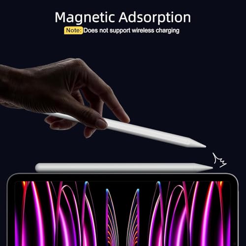 Image of Mizi Stylus Pen for iPad (2018-2026), Fast Charge USB-C, 10H Battery, Palm Rejection & Tilt Sensitivity, Magnetic Attachment, 1.5mm Fine Tip, No Bluetooth Pencil for iPad Pro /Air /Mini