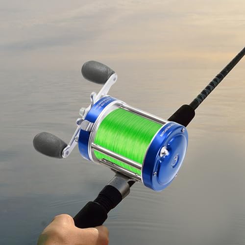 Round Baitcasting Reel Left Hand 2BB+1RB Fishing Baitcasting Reel 4.2:1 Gear Ratio Beach Casting Reel For Catfish Salmon Eel Striped Bass Tuna and Inshore and Deep Sea Fishing (Blue) - Image 5