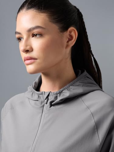 Image of TECHNOSPORT Women's Solid Slim Fit Hooded Jacket with TECHNOWARM+ | Full Zip Polyester Winter Jacket for Sports, Gym, Travel & Casual Wear | Long Sleeve Hooded Activewear with Moisture-Wicking Fabric