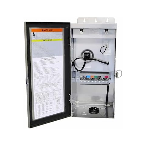 Lightkiwi 600 Watt Outdoor Landscape Lighting Low Voltage Transformer 120V AC to (12V-14V-16V-18V-20V-22V AC) Multi-Tap - Weatherproof for Pathway Lights, Spotlight and Pool/Spa Lightings - ETL Listed Cover