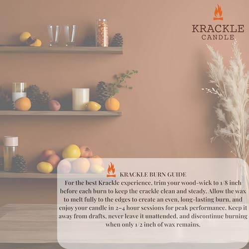 Image of Krackle Candle | Spring Break | 16 oz Scented Candle with Natural Crackling Wooden Wick | Poured in the USA | Nectarine, Apricot & Blood Orange Fragrance