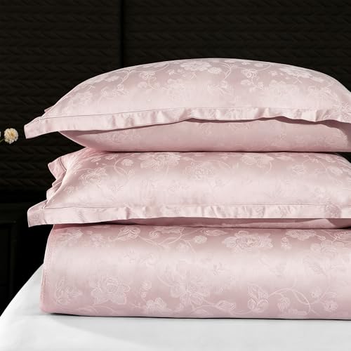 Image of Story@Home Supersoft Long Staple Premium Cotton Compact Yarn King Size Floral Printed Flat Double Bedsheet wih 2 Pillow Cover I 500 TC, 108x108 Inch - Powder Grey