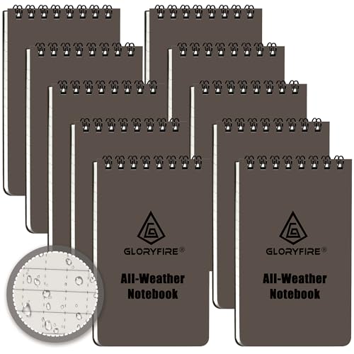 Carnet tactique imperméable pour randonnée et camping lot de 10 blocs GLORYFIRE