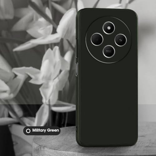 Image of Back Cover | Full Camera Protection | Premium Liquid Silicon Case | Flexible Bumper Case for Mi Redmi A4 5G / 14C 5G / 14R 5G / Poco C75 5G / M7 5G (Military Green)