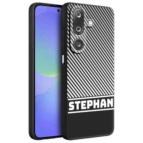 Image of Fashionury Back Cover Case for Samsung Galaxy M36 5G / Samsung Galaxy F36 5G | Matte Soft Silicon Flexible | Camera Bump Protection | Name with Pattern | Get Your Name on Mobile Cover (Black)