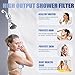 Shower Filter, 20 Stage Shower Head Filter for Hard Water with 2 Cartridges, High Output Shower Water Filter to Remove Chlorine, Fluoride and Other Impurities, Improves Skin Condition, Protects Hair