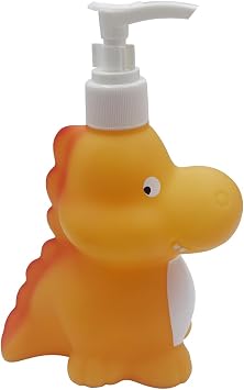 Cute Dinosaur Hand Soap Dispenser - Cartoon Soap Pump for Kids, Shampoo & Shower Gel Dispenser, Easy-to-Use Bathroom & Kitchen Accessories, Adorable Yellow Dinosaur Design