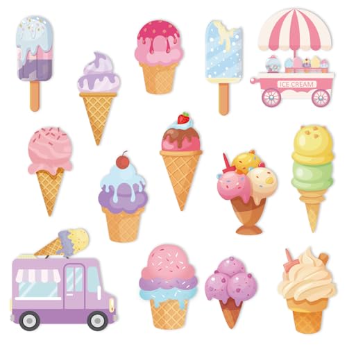Imanes decorativos de helado 14 piezas coloridos