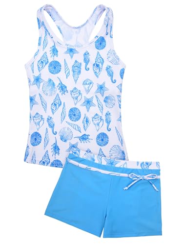 Image of Uhnice Girls Swimsuit Two Piece Tankini Swimwear with Boyshort