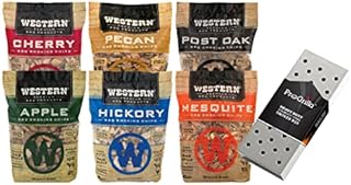 MIJIG Western BBQ Premium Wood Smoking Chips Variety (Pack of 6) Bundled with ProGrilla Smoker Box